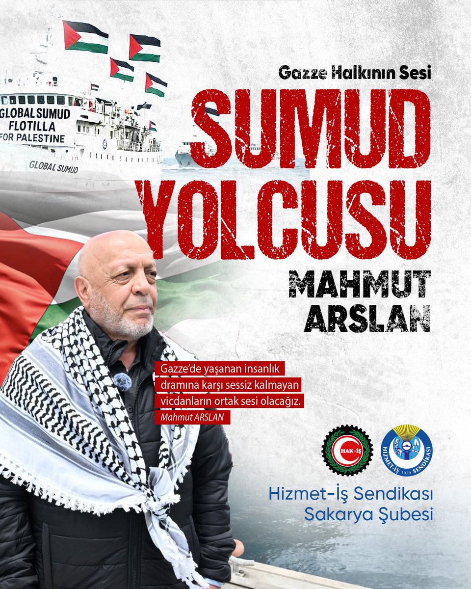 hizmetisakarya's tweet photo. Dünyanın dört bir yanından gelen aktivistlerle aynı vicdan yolculuğunda bulunan Genel Başkanımız Mahmut Arslan, Gazze için umut olmaya devam ediyor.
@hizmetissendika 
@ibr_ylmaz 
@resulyuksel54 
@KTOKPINAR 
@Erturul05521833 
@emrecokol 
@sinanlikos 
#sumud 
#mahmutarslan https://t.co/ZWIo5LKSlu