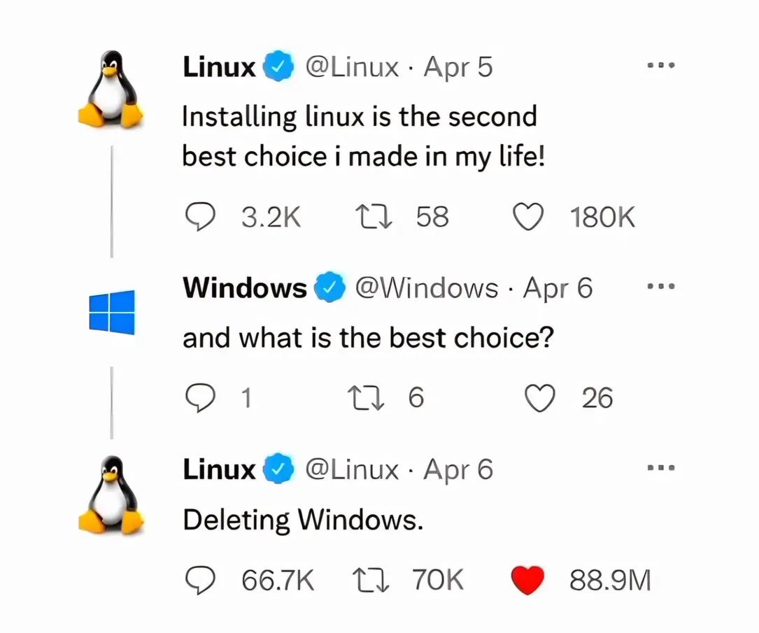 kaaaash____'s tweet photo. Linux : 1
Windows : 0 https://t.co/sj9hqUpTHL