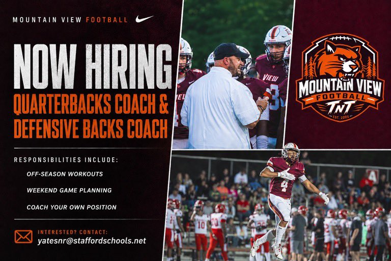 yates_nathan's tweet photo. Possible teaching positions available! Reach out to head coach Nathan Yates if interested. 
Yatesnr@staffordschools.net https://t.co/0bEJCMsGRd