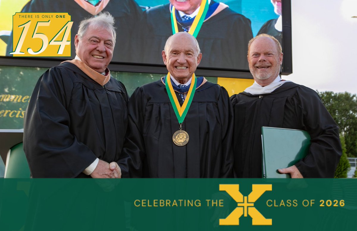 stxtigers's tweet photo. Welcome to a lifelong Brotherhood, Class of 2026! 🎓 The 154th graduating class now joins a proud legacy of Saint Xavier alumni.

Congratulations to William J. Roby Sr. ’65, recipient of the Outstanding Alumnus Award, as well as Jim Stairs (Borders Excellence in Teaching Award) and Christian Corrigan (Xaverian Award).

#WeAreStX
#Classof2026