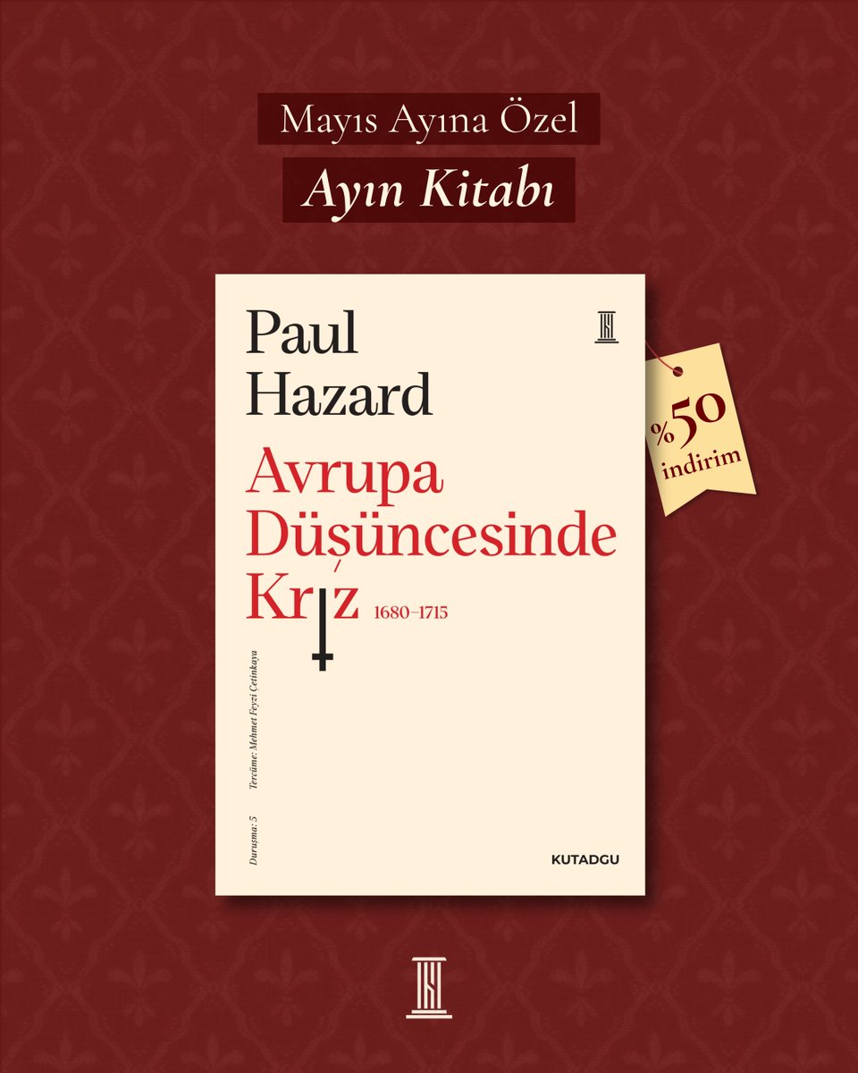 kutadguyayin's tweet photo. Kutadgu'da Ayın Kitabı: Avrupa Düşüncesinde Kriz

Paul Hazard'ın gözünden Avrupa’nın klasik düzenden Aydınlanma’ya geçiş sürecine tanıklık etmeye hazır mısınız?

Mayıs ayına özel "Avrupa Düşüncesinde Kriz" kısa süreliğine %50 indirimle sizlerle. https://t.co/20DFCFI513