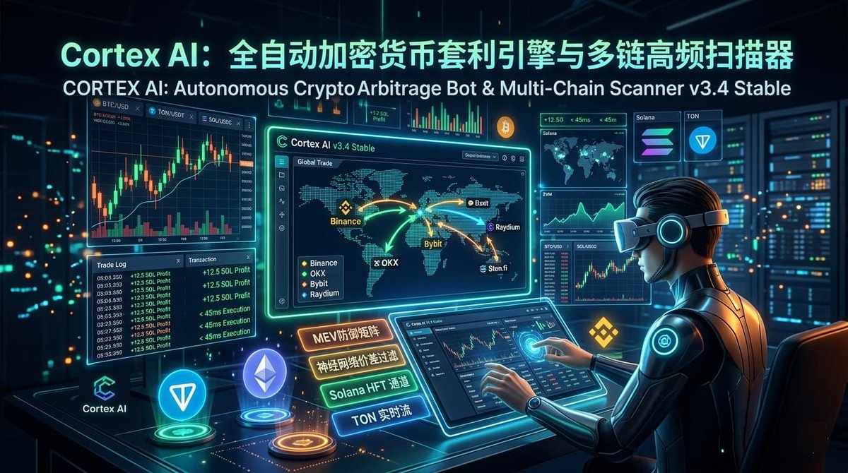 kaltrina80sDepp's tweet photo. 🧠 Cortex AI v3.4 发布 — 机构级多链量化套利引擎，针对 TON 与 Solana 深度优化。

⚡️ 执行延迟 < 45ms
🛡️ 内置 MEV 防御护盾（防三明治攻击）
🤖 LLM 智能流动性分析

开源代码与维基文档已上线 GitHub，欢迎测试：
👉 https://t.co/4RnL4xj1fV

#CortexAI #量化交易 #套利 #Solana #TON #MEV #Web3 https://t.co/JPb382VwcT