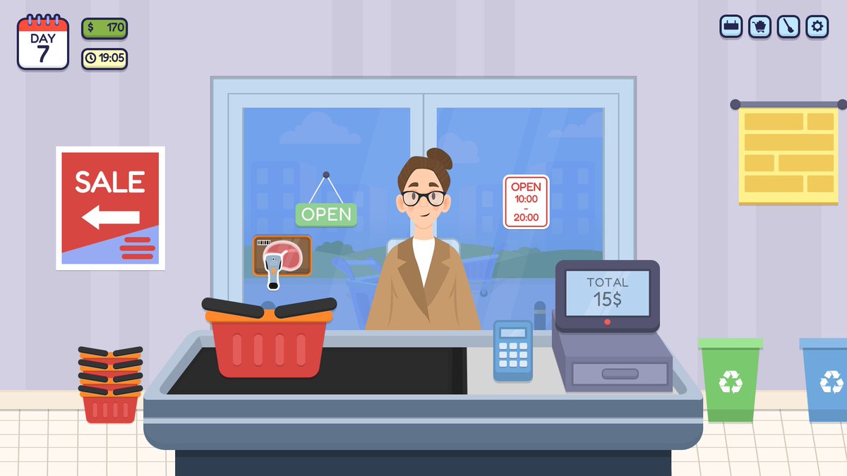umayverse's tweet photo. Happy #ScreenshotSaturday!

Check out our relaxing supermarket management game, Cart by Cart, which we opened store page today!

#indiegame #gamedev #cozygames https://t.co/YyfUfXeumM