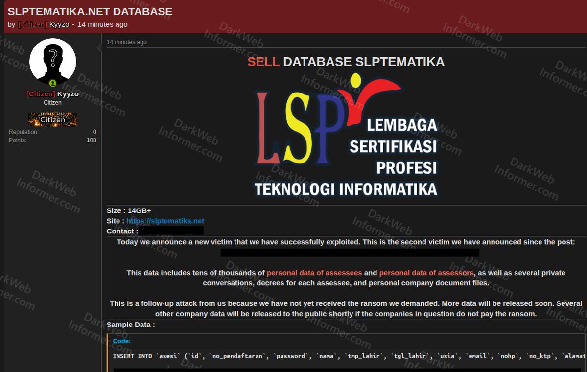 Dark Web Informer tweet media