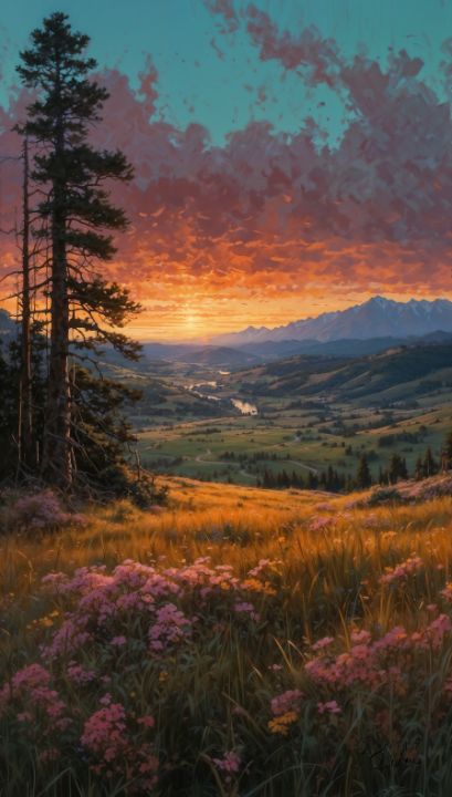 phoenixgkp1's tweet photo. Art of the Day! "Sunset Over the Valley Fields". Buy at: https://t.co/c28CSF8pMy https://t.co/ZBr0qLyDeD