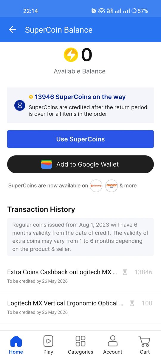 HeySaiNath's tweet photo. @CardMavenIn @CardMavenIn I've been looking out for this for sometime, I hope there won't be any issue with coins credit.

Good with Myntra, uber , Ajio or Cleartrip Vouchers https://t.co/mrCBtRWhSD