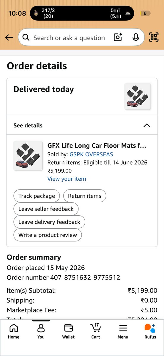 Rohit_Bandi's tweet photo. @amazonIN #Fraud

Order date: 15 May 2026
Order number: 407-8751632-9775512

Status is updated as delivered with shipping done from DTDC

But the item is not delivered. The tracking details updated are showing of older orders of DTDC from Nov 2024

Please check this on priority. https://t.co/0lZUXQo0WO