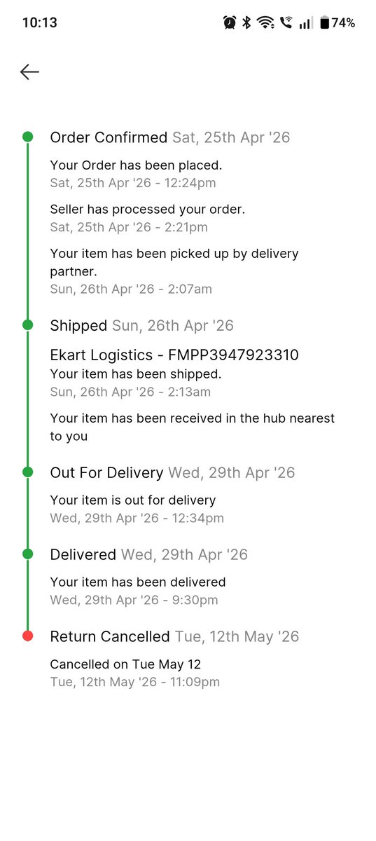 sumit_2007's tweet photo. @flipkartsupport Order delivered on 29 May, same day i raised return request. Then how my return period ended. It is because you didn't picked up the product. See SS attached @Flipkart @consumerforum_ https://t.co/0XpGarBn1v