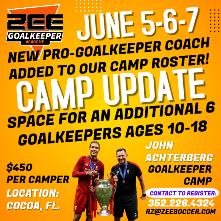 CoachRickZee's tweet photo. We’ve added another Pro GK Coach to the roster, so we're expanding the line one last time. High-intensity, tactical training for serious keepers.

DM now to grab 1 of the final 6 spots! ⚽️🔥

#GoalkeeperCamp #GKUnion #GoalkeeperTraining #JohnAchterberg #MLSNext #GoalieLife https://t.co/Togxy5l9IO