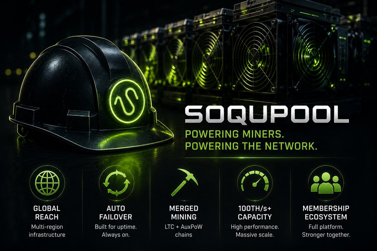 RTradeAcademy's tweet photo. $PSOQ | $SOQ | @soqucoin | @SoqucoinLabs | @SOQFoundation | @SoQuBit 

The latest Soqucoin updates are honestly starting to look extremely bullish from an infrastructure perspective.

Most projects launch first and try to scale later.  
Soqucoin appears to be doing the opposite building institutional-grade infrastructure before mainnet even goes live.

Soqupool alone is turning into a serious operation:
• Geographically distributed architecture  
• Automatic failover systems  
• 100TH/s+ scalable mining capacity  
• Merged mining with LTC + multiple AuxPoW chains  
• Full membership ecosystem already live

And the most important part?  
They’re taking extra time now to properly configure BIP9 covenant activation BEFORE mainnet to avoid future hard forks.

A rushed launch creates technical debt.  
A carefully engineered launch creates sustainability.

The strategy becomes even more interesting when you realize:
• Soqupool may initially become the primary SOQ reward pool  
• Fees are planned to undercut major players like F2Pool  
• Mining partnerships are already lined up  
• Infrastructure is being designed for aggressive ecosystem expansion

It’s starting to look like a full-stack ecosystem being built around:
• Quantum-secure infrastructure  
• Mining economy  
• Lightning scalability  
• Covenant programmability  
• Long-term network growth

And the founder hinting at a major meeting tied to the corporate entity setup adds another layer of speculation around what could be coming next.

A lot happening behind the scenes right now.

#Soqucoin #SOQ #Soqupool #CryptoMining #PostQuantum #AuxPoW #Blockchain