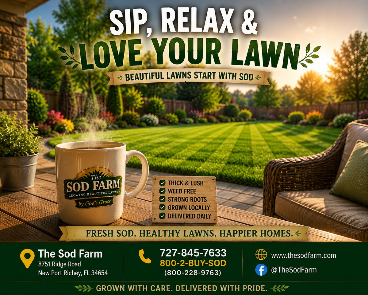 SodFarms's tweet photo. ☕ Coffee for you. Water for your lawn. https://t.co/NUnS6jSYua