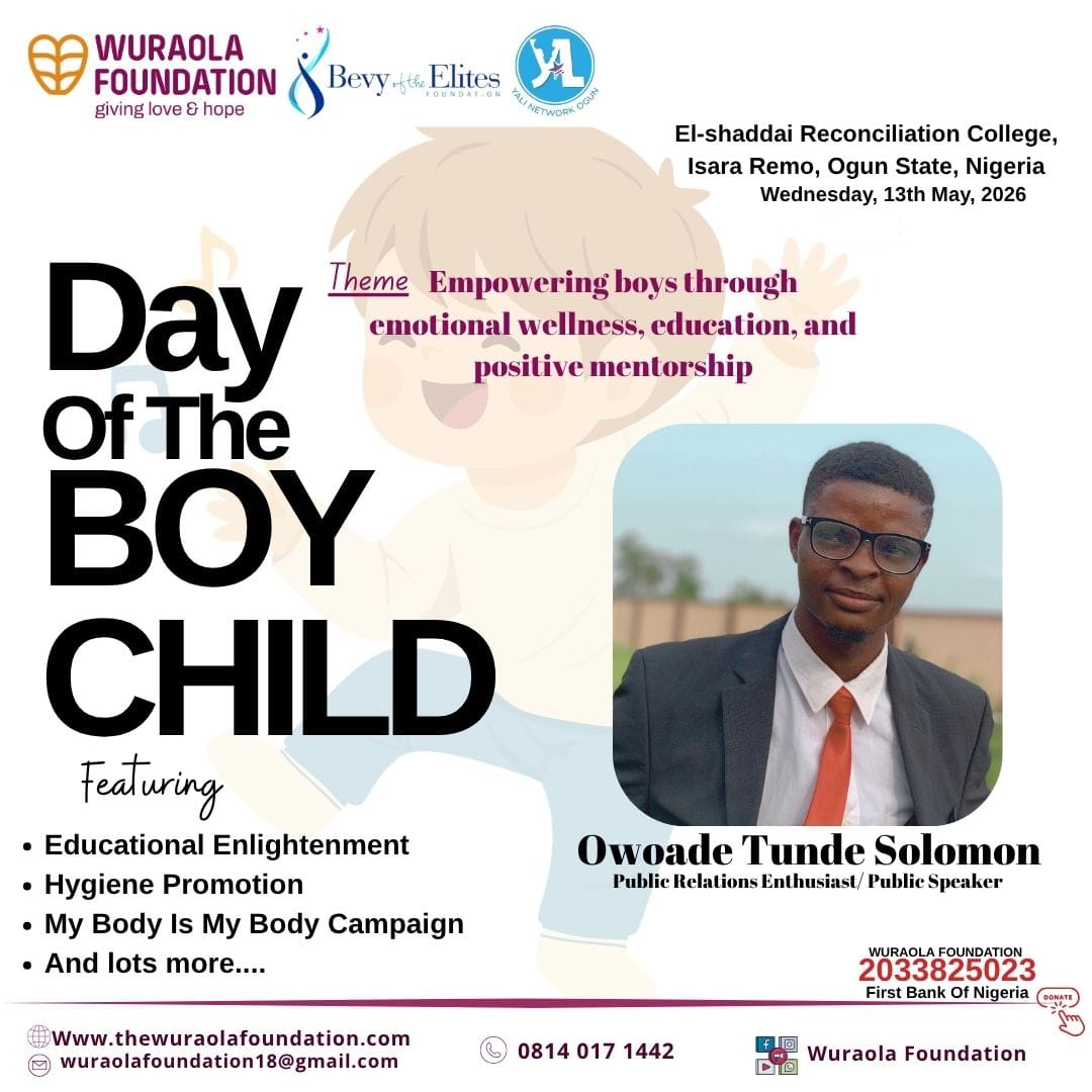 YALInetworkOgun's tweet photo. To every boy learning, growing, leading, creating, and becoming, this day is for you ππ
Happy International Day of the Boy Child ππ
The future is brighter because of you.
#YALINetworkNigeria #YALInetwork #YALInetworkogun #internationaldayoftheboychild #boychild26 https://t.co/BHKQ0xYW89