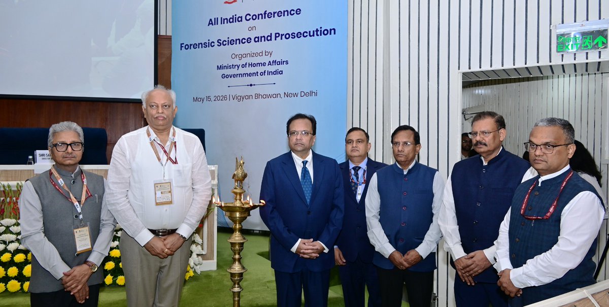 NFSU_Official's tweet photo. Union Home Secretary, Shri Govind Mohan inaugurated a one-day All India Conference on Forensic Science and Prosecution as the Chief Guest at Vigyan Bhavan in New Delhi on 15 May'26. The conference was attended by ACS (Home), DGs, Law Secretaries &amp; FSL officials from across India. https://t.co/YyQGRkLwOz