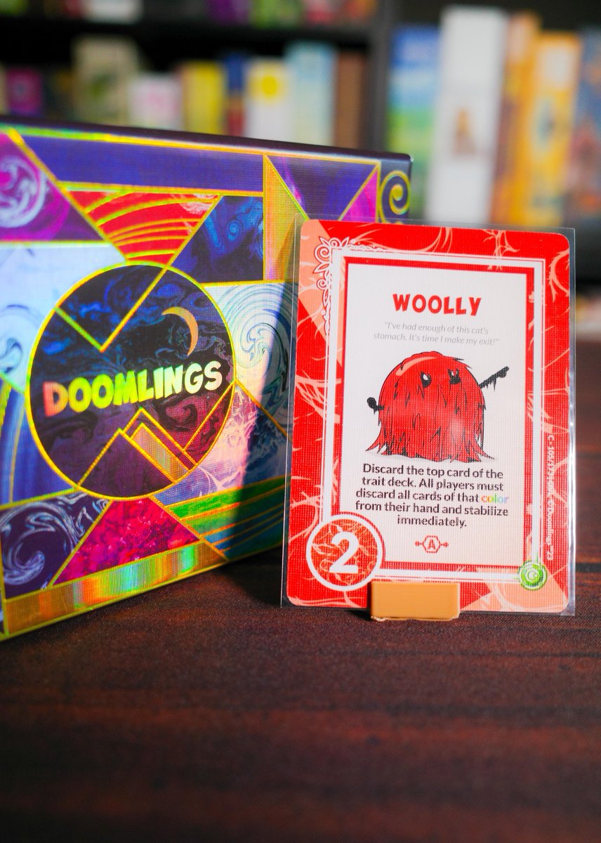 BoardgamebruhTX's tweet photo. Weekend Doom-day Spotlight! 🔴 WOOLLY just escaped a cat's stomach and came straight for your hand 😂 Everyone discards that color. Immediately. A HAIRBALL did that. 💀 @Doomlings #Doomlings #BoardGames
👉 https://t.co/LqNYP1wBRb https://t.co/Y6BlnP5UxI