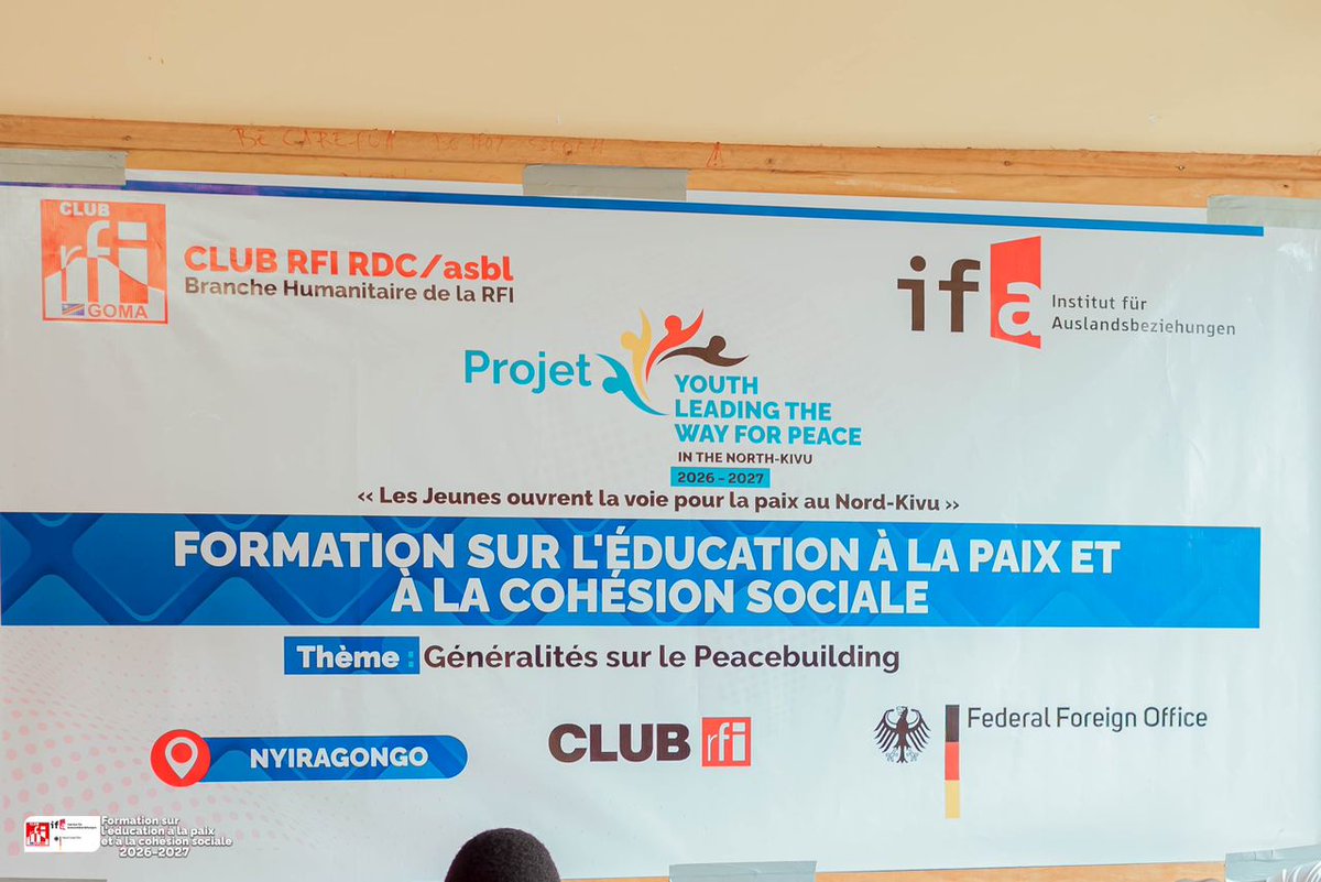 OSPDU1's tweet photo. Représentée par Glodi Chochi, l’ONG OSPDU RDC a participé à l'atelier « Youth Leading the Way for Peace » du Club RFI RDC.

​Au programme : peacebuilding, lutte contre les discours de haine et rôle des jeunes dans la cohésion sociale au Nord-Kivu.  #Jeunesse #Paix #RDC @RfiRdc https://t.co/CujO1oPGMP