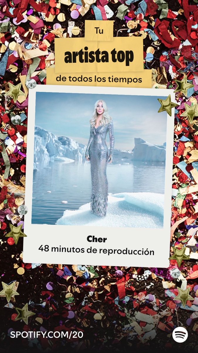 Castitter's tweet photo. Cher es a quien más he escuchado en Spotify desde el 29/9/18. ¡Descubre tu artista top en Años en modo Fiesta!  https://t.co/IYSmZBMTGm https://t.co/fOAOIVpCLa