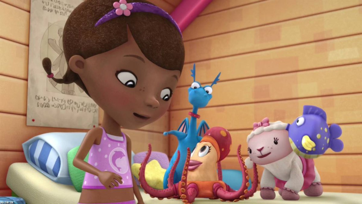 Disney_Wiki's tweet photo. Today marks the 12th anniversary of the #DocMcStuffins episode, "Spritzy Mitzi", written by Kerri Grant, after a story by Ed Valentine, storyboarded by David Frasquet and directed by Saul Blinkoff.
Spritzy Mitzi, an octopus sprinkler toy, ruptures a tentacle. https://t.co/44qwl2cIU7