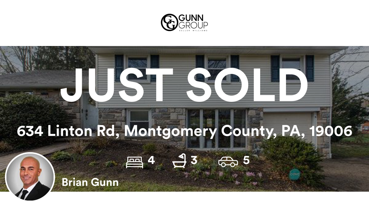 BGunnRealtor's tweet photo. 🛌 4 🛀 3 🚘 5
📍 634 Linton Rd, Montgomery County, PA, 19006

My latest sale on RateMyAgent.
PA RS317067
https://t.co/AnW9INyQYH

...
#ratemyagent #realestate #Keller_Williams_Real_EstateLanghorne #gunngroup https://t.co/tTrj8ytca5