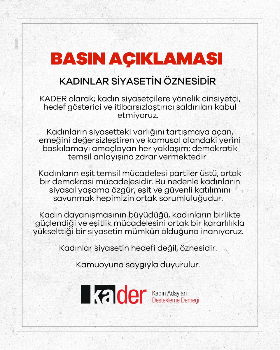 Kadın Adayları Destekleme Derneği (KA.DER) tweet media