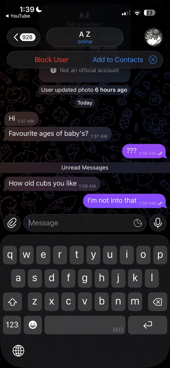 Earthy_AD's tweet photo. reminds me of what I got yesterday from my telegram dms 

(he sent me cub the moment after this screenshot was taken) https://t.co/63OgvehXud