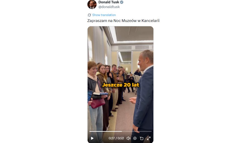 kurpinski_piotr's tweet photo. @donaldtusk Ma rację pan, który na widok Premiera mówi, że mógłby kierować pracami rządu "jeszcze przez 20 lat".
Jesteśmy za.
#PanPremier 
🇵🇱🇪🇺 https://t.co/mfveRaqQzt