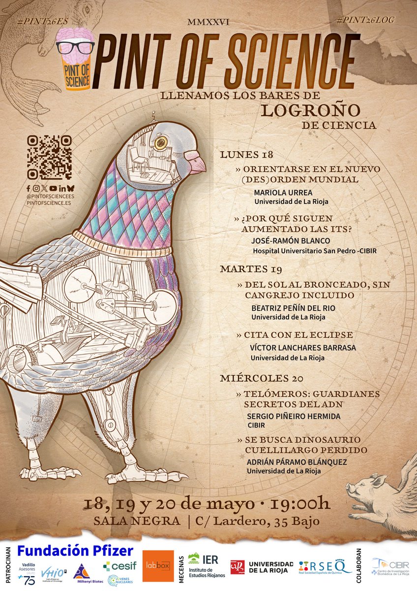 chuchibe's tweet photo. Y muchísimas gracias a nuestros patrocinadores y mecenas locales @unirioja @InstitutoIER @RSEQUIMICA, sin cuyo apoyo sería imposible traer el festival a Logroño! https://t.co/ZEPJiVNPnR