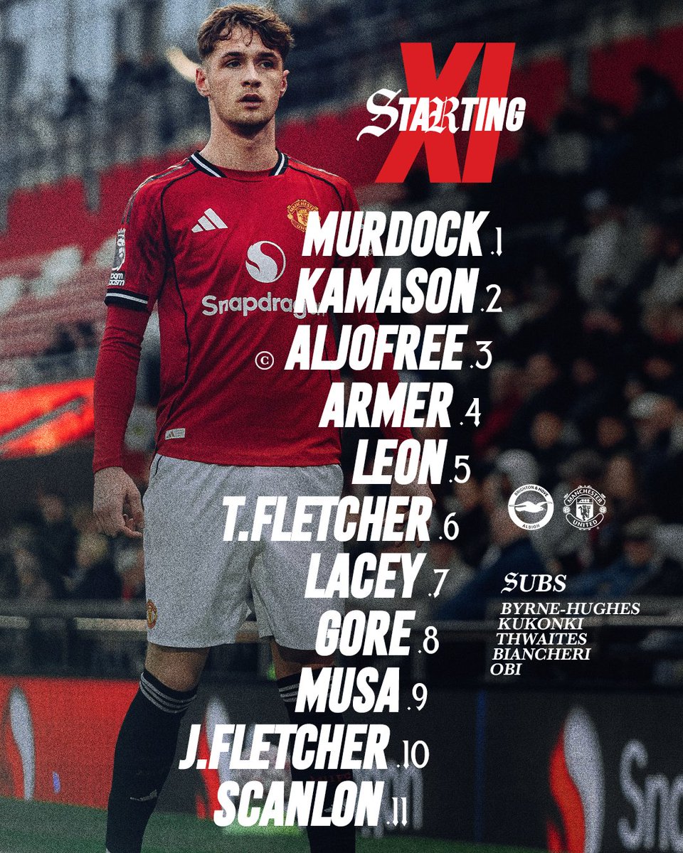 ManUtd's tweet photo. Team news is in for our #PL2 play-off final! π€
You can tune in LIVE via #MUTV ‡οΈ