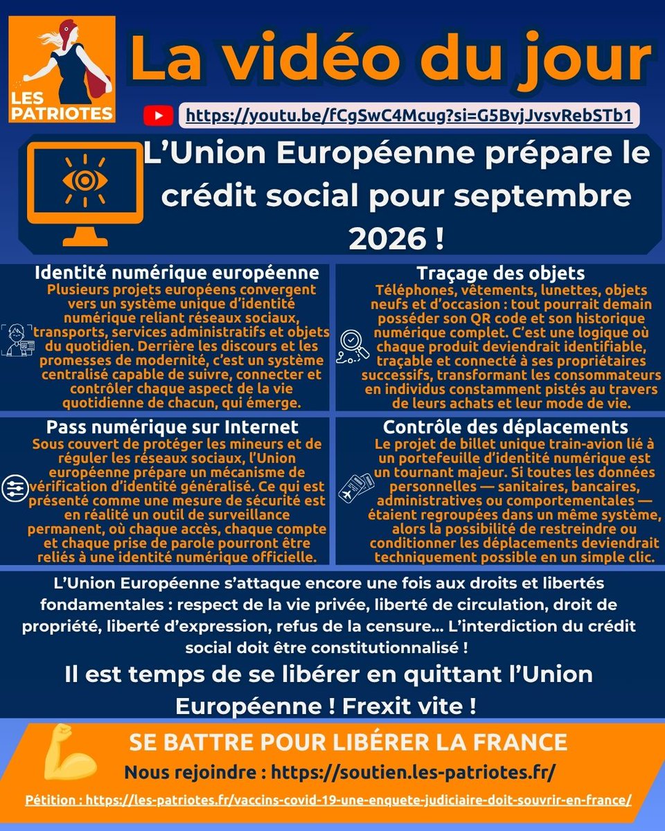 LesPatriotes_91's tweet photo. Vidéo du jour ➡️ https://t.co/68kCjRkvDu

Signer la pétition ➡️ https://t.co/Ufhq9ygVP0

Nous rejoindre et se battre ➡️ https://t.co/ykTasWOaSi https://t.co/RNFmnCtirF