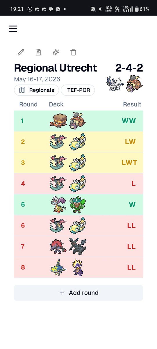 RuneTCG's tweet photo. 2-4-2 at Utrecht regionals. Super cool and fun list from @VicvdgTCG ! Thought we found a good pult counter, but my skill issue said otherwise. Super complicated deck! At the end my head was hurting sooo much (as you can see😅)
But in genral i learned a lot and enjoyed the event! https://t.co/R5YEkjJJAw