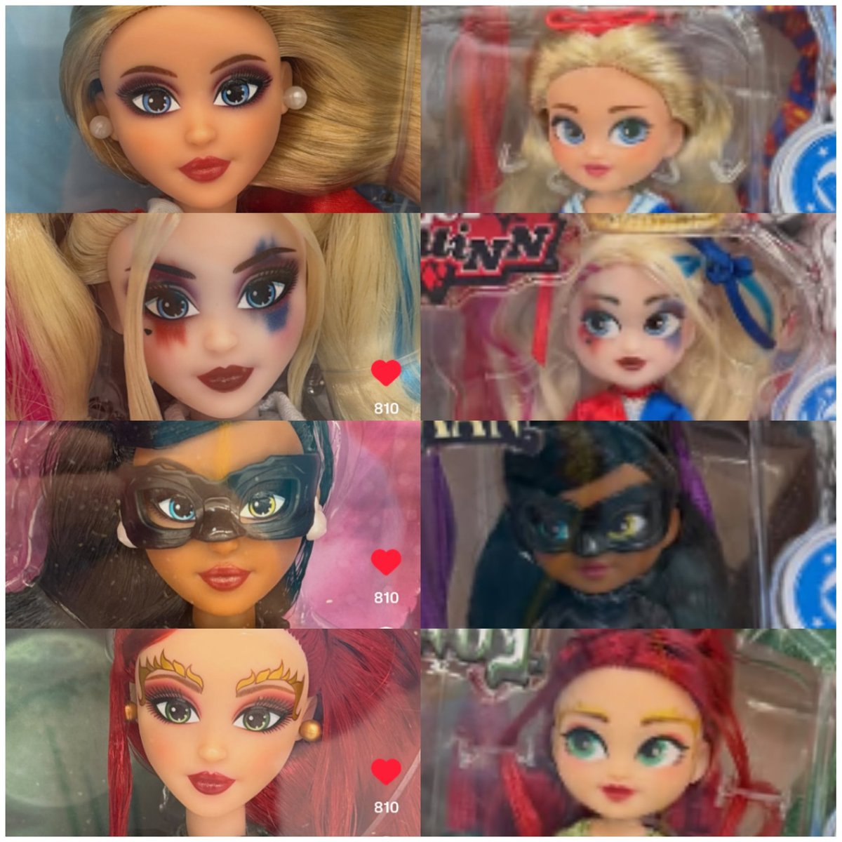 ElproprioElvio's tweet photo. The way I actually like the mini dolls faces wayyy better than the big ones (if only the clothes weren't so tragic ugh💔)

But anyways, thoughts:
Loveee the boxes
Supergirl is so ugly
I don't like Ivy eyebrows 
Catwoman is my fav in both big and mini form, love her https://t.co/2n1tV4E8YM