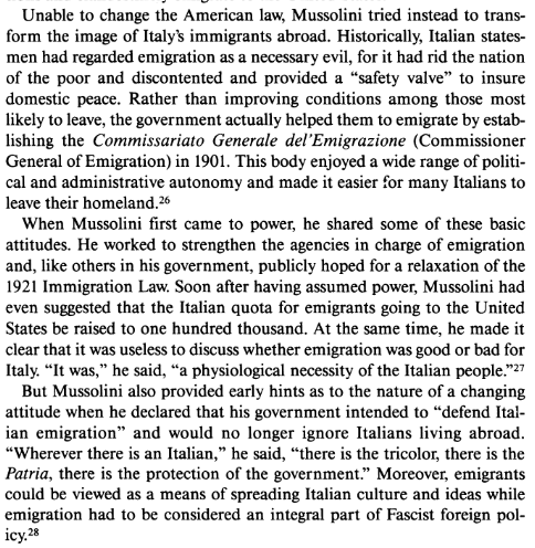 DeGroyper28971's tweet photo. Mussolini lobbying against American immigration quotas in 1924, calling them "inhumane and ungenerous." https://t.co/gLhNVMTF1w