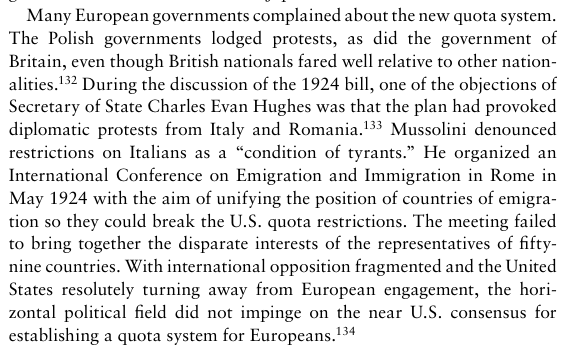 DeGroyper28971's tweet photo. Mussolini lobbying against American immigration quotas in 1924, calling them "inhumane and ungenerous." https://t.co/gLhNVMTF1w