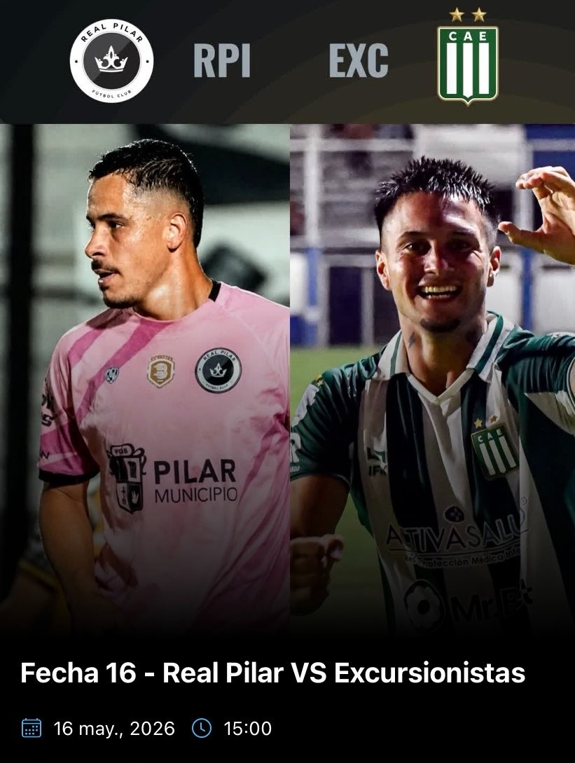 alelordeme's tweet photo. Sábado de #PrimeraBxLPFplay con dos que buscan acercarse a la cima. Desde las 15.30 comento Real Pilar vs. Excursionistas a través de la pantalla de @LPFPlay por acá ➡️ https://t.co/8E45Jbz8Wg https://t.co/G7sFdsl4Eh