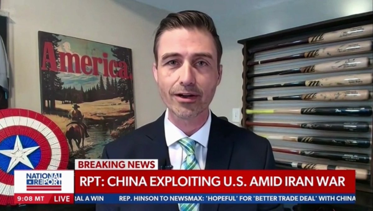kentstrang's tweet photo. Talking China, AI, rare earth minerals &amp; Iran on @NEWSMAX this week. https://t.co/PuovXpWdWQ