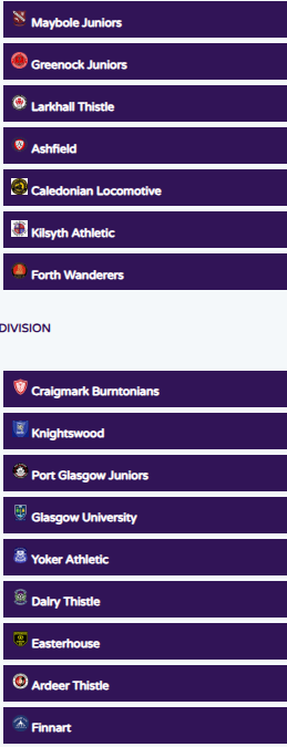 Dalry_ThistleFC's tweet photo. With this afternoon's season close, we can confirm the teams in next season's @OfficialWoSFL Second Division.  OK, so it's a crude screenshot, but it will do for now!  We are promoted along with the other top 9 teams, to join the bottom 7 from this season's Second Division. https://t.co/noLaKsYpLl