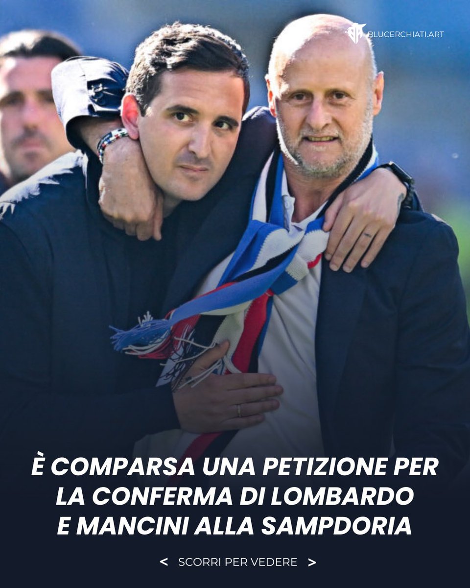 blucerchiatiart's tweet photo. 🔵😮 Su https://t.co/FSbp2zkSzn è comparsa una petizione online che chiede alla dirigenza della Sampdoria di confermare Lombardo e Mancini nei rispettivi incarichi.

Tu voterai? 🗳️ https://t.co/JG9Tm3k6EI