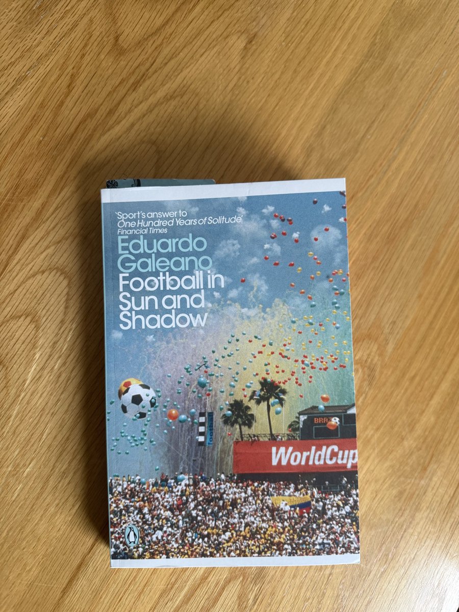 happyhappyhenri's tweet photo. Now reading “Football in Sun and Shadow” by Eduardo Galeano.

It’s brilliant, a poetic, down to earth introspective and magical celebration of the beautiful game like it was, is and (hopefully) still continues to be. If you a football enjoyer you should pick it up. https://t.co/zQscgkme2t