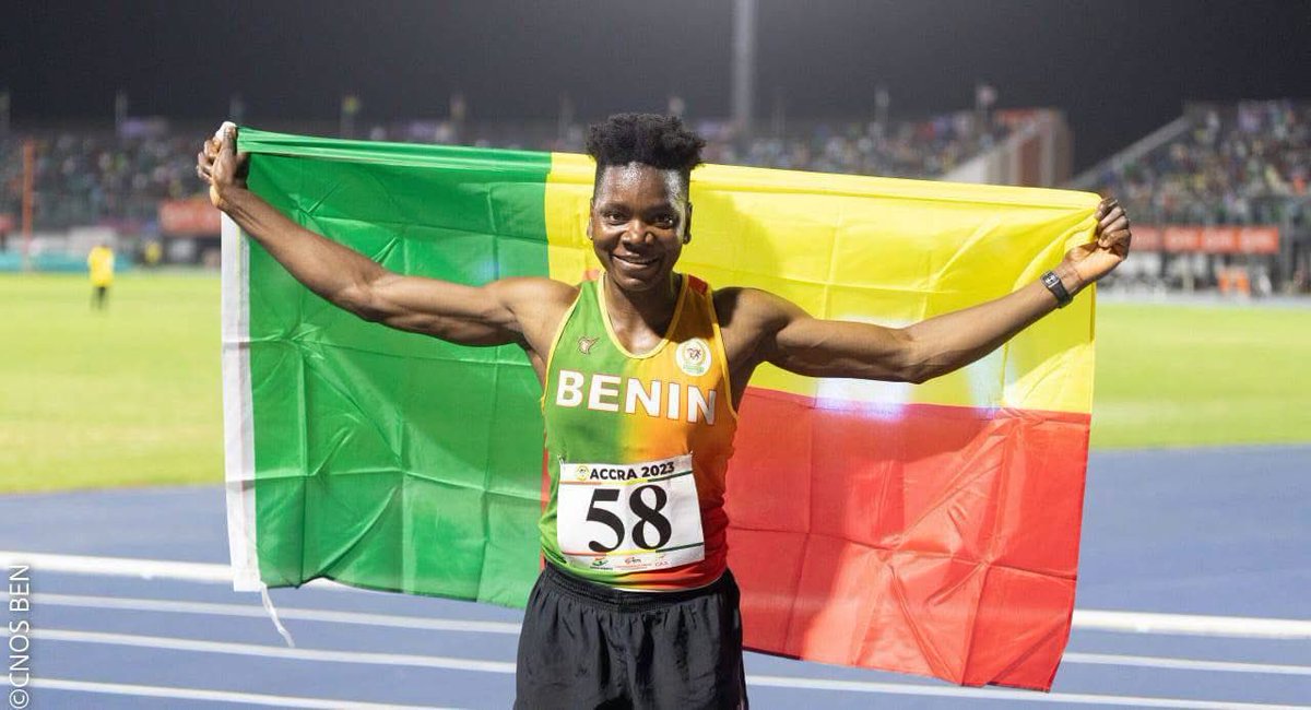 RaoulLegba's tweet photo. @odileahouanwan1 
Quelle classe! 
Bravo 🍾 championne d’Afrique d’Heptahlon 7
Allez le Bénin 🇧🇯 qui bouge https://t.co/CtpHS6d8sr