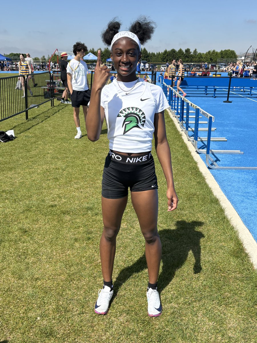SHJHAthletics's tweet photo. Congratulations to IESA Sectional Champion 🥇 DaShayla Haynes, who punched her ticket to state with season best 12.50 in the 100M! GO SPARTANS! 🎟️ 🥊 #Cx3 https://t.co/aCkTtCFwSs