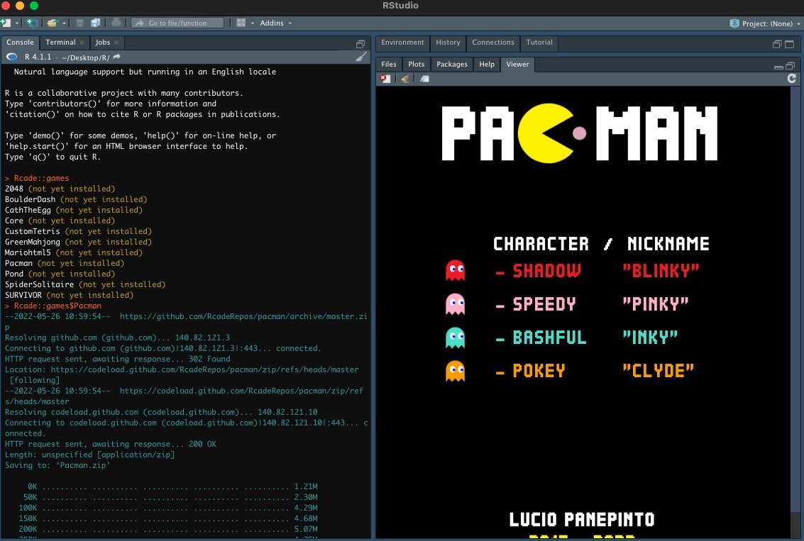 trinobia's tweet photo. Working all day with no fun? 😩🥱
Not anymore! 🎲🎯♟️

Take some time off coding and running scripts all day and try out this fun R package called Rcade  

It also contains my favourite game: Pacman 😄✌️ https://t.co/98fKFrYG9Z

#RStats #OpenSource #CodingFun https://t.co/Qnd6S4h14t