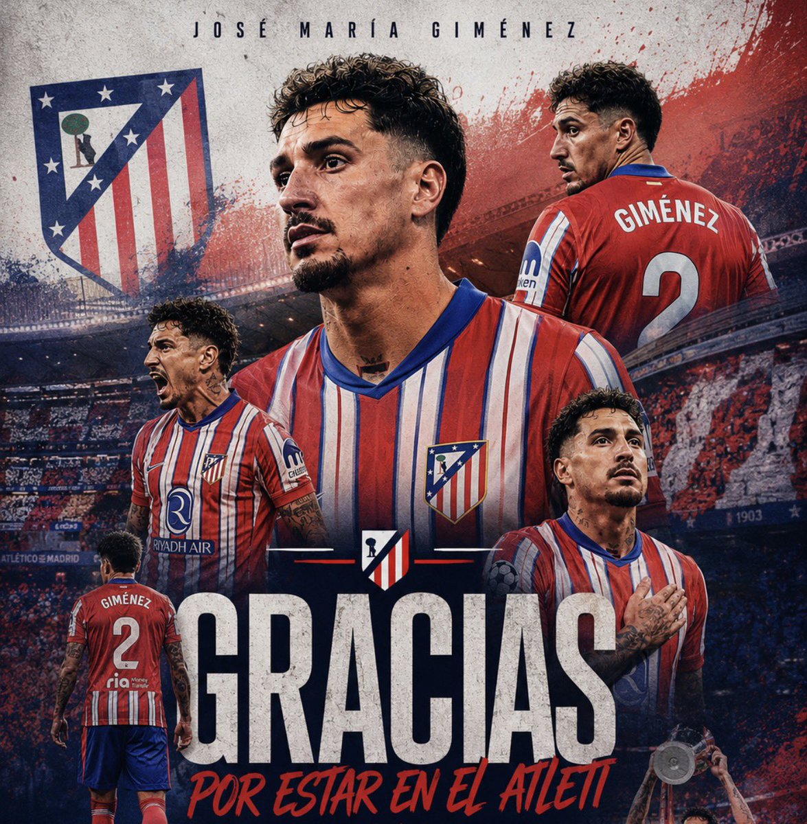 EmilioJuarez96's tweet photo. Josema Giménez dejará el Atlético de Madrid con la carta de libertad, llegando a un acuerdo con el club. 

El final de una larga vida en el Atlético de Madrid. 

Se te echará mucho de menos Josema. 

GRACIAS, GRACIAS, GRACIAS. ♥️🤍 

COMANDANTE 🇺🇾 https://t.co/xmk3f2arPE