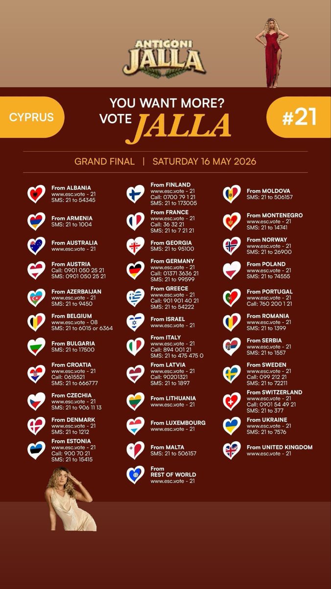 Fairytale1550's tweet photo. #Eurovisión #Eurovisión2026 #eurovisióngr #eurovisioncy #cyprus #jalla 
🔥Good Luck Antigoni 🔥 https://t.co/OpbDurcrgv