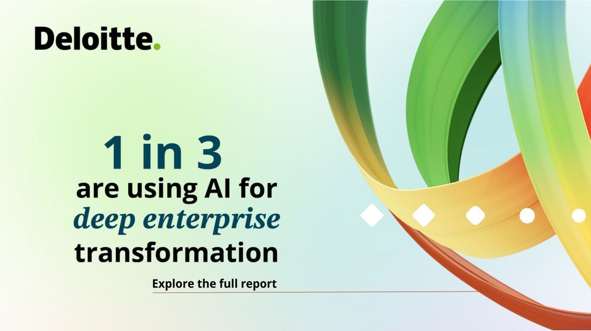 DeloitteME's tweet photo. Enterprise AI adoption is accelerating! 🚀

According to our 2026 State of AI report, about 50% of workers in the Middle East have direct access to approved AI tools. Even more exciting, the number of companies with 40% or more of their AI projects live in production is expected to triple within six months — rising from 14% today to an anticipated 43%.

Explore more insights: https://t.co/deiO7Aau2X