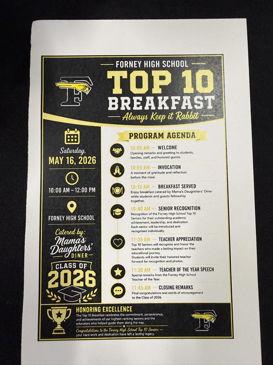 Justin_D_James's tweet photo. Celebrating the Top 10 of the Class of 2026 at @Forney_Rabbits this morning at our Academic Brunch! Proud of these outstanding Jackrabbits and all they’ve accomplished through hard work, leadership, and excellence. 💫 https://t.co/2RsTypJ737