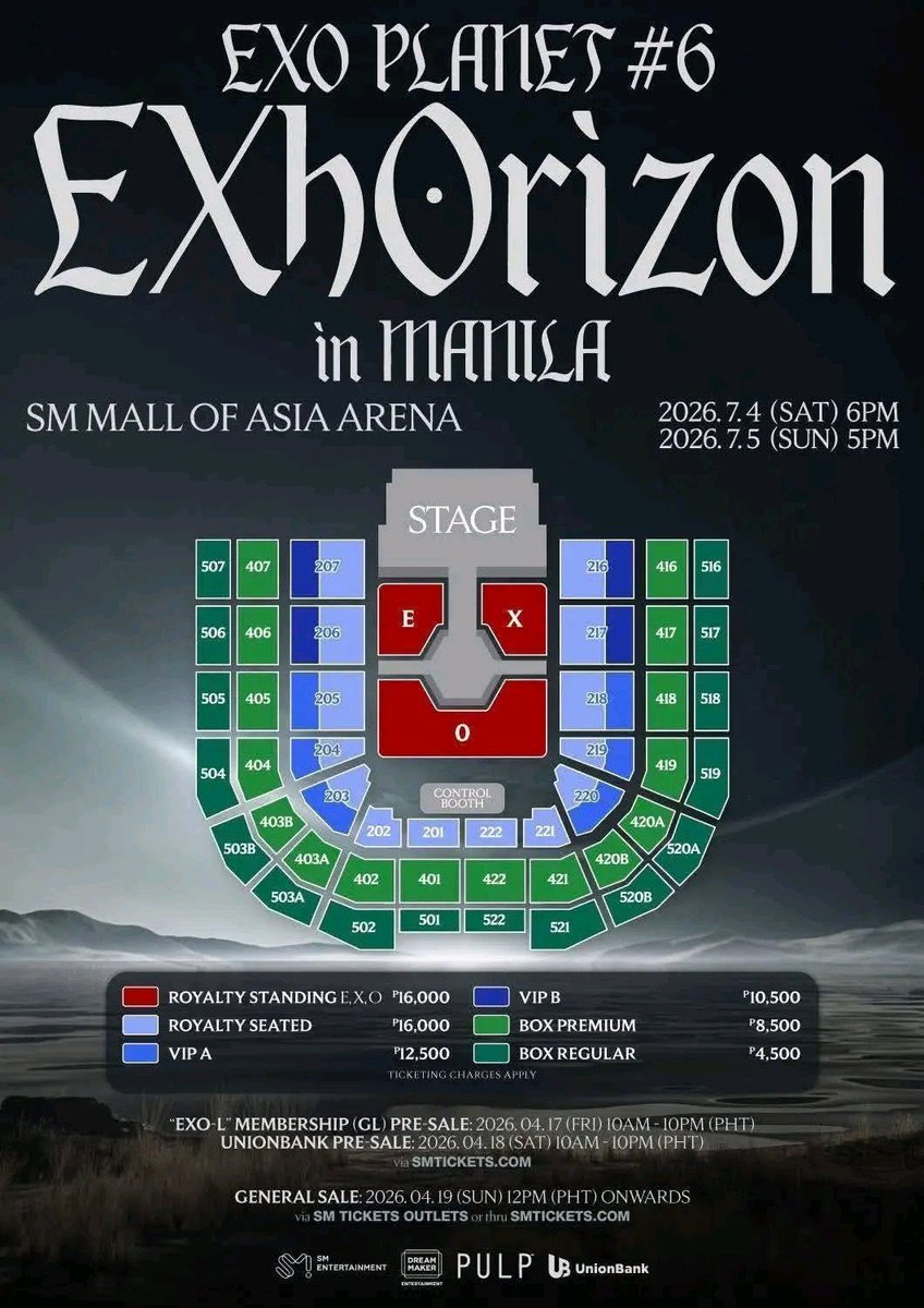 EXO PLANET #6 “EXhOrizon” Manila Selling 3 tickets for EXO's