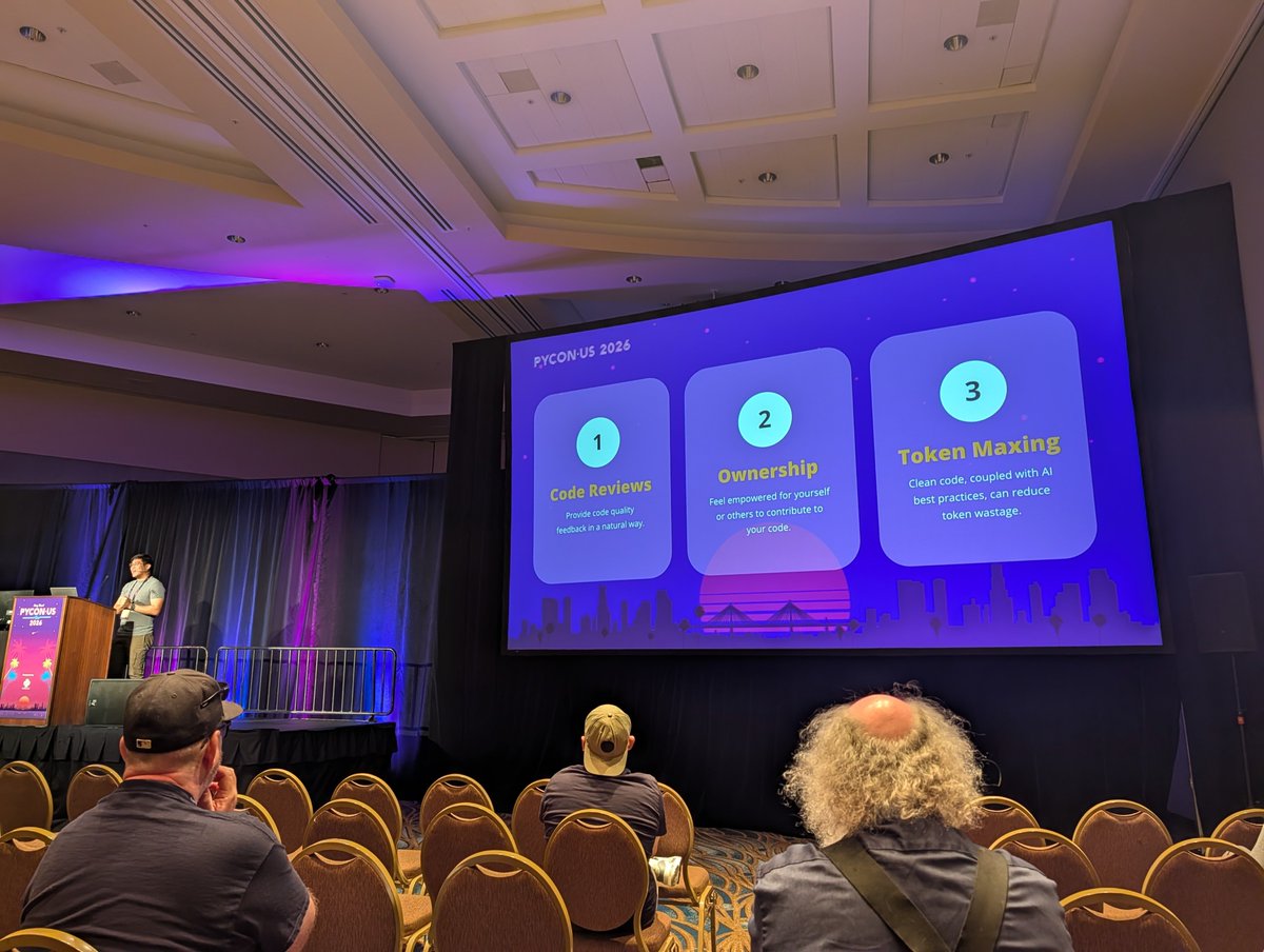 Nate_somewhere's tweet photo. Great presentation on human friendly code patterns at #pycon 

Side benefit - clean code is also LLM friendly too https://t.co/rKxJHTgrBN