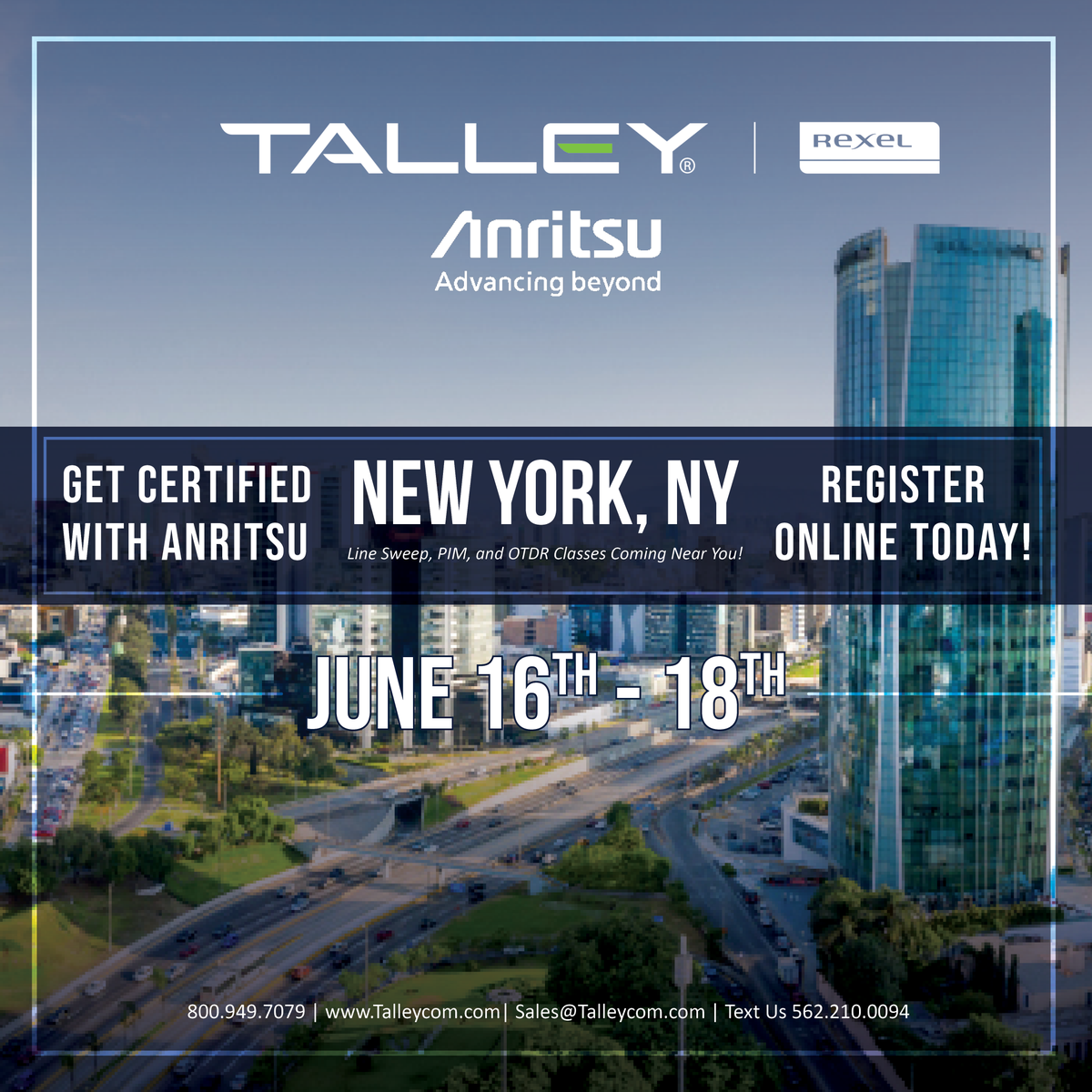 TalleyLLC's tweet photo. Want to plan ahead? Now’s the perfect time to schedule your team’s Line Sweep, PIM, or OTDR certification courses. Schedule a private class or join one of our upcoming scheduled sessions in New York, NY! 🕐 

Register online today using the link in our bio! https://t.co/EdFdS6PQTI