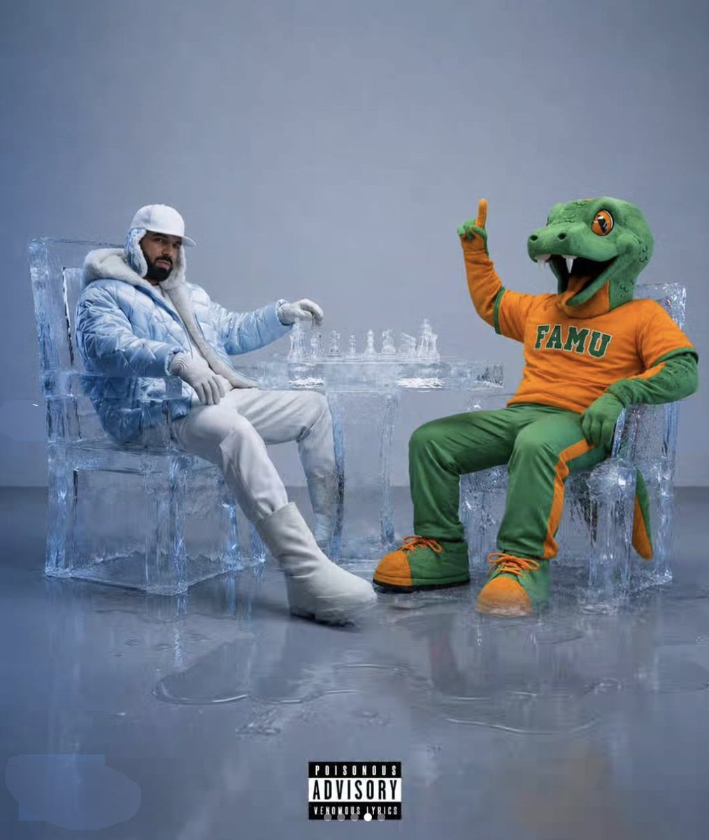 RattlerNationFL's tweet photo. #FAMU x #Drake #ICEMAN
#Rattlers | #FangsUp | #HBCUl #HBCUs l #HBCUGrad l #FAMUGrad | #SWAC |  #famualmuni #famu27 #famu28 | #famu25 #famu26 #hbcupride #tallahassee | https://t.co/8nC2IwPNT6