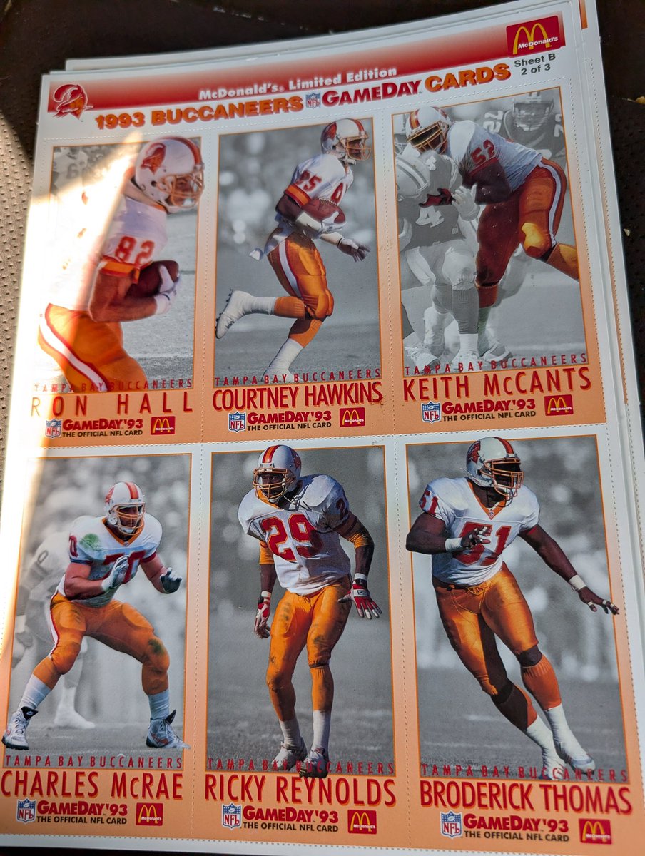 mcdonald's limited edition 1993 gameday cards Amazon.com : McDonald's Limited Edition Game Day Collectors Cards 1993-3  Sheet Set, Uncut. : Sports & Outdoors main image 1
