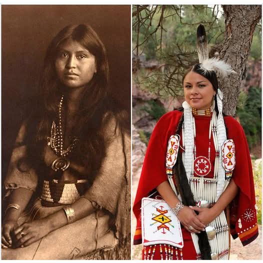 _native_history's tweet photo. Then &amp; NowLakota Sioux woman in 1899 &amp; Lakota Sioux woman today. https://t.co/qTbzzPmQhT